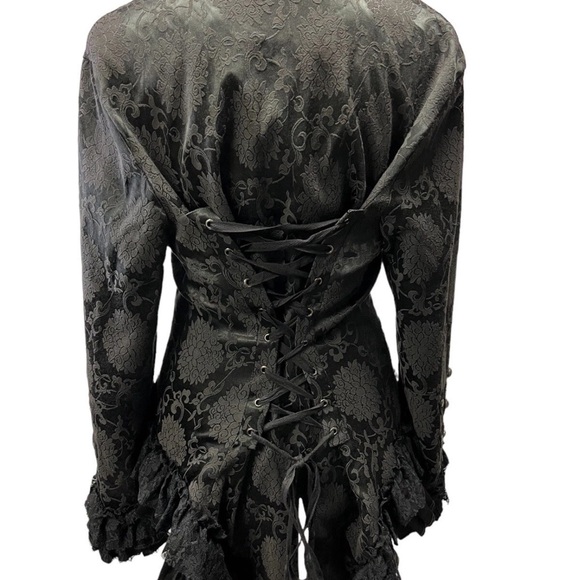 New heart& Roses Steampunk Jacket Tail Black Women US 10 UK 14 Gothic Cosplay - Picture 2 of 5